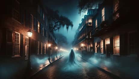 Touring Charleston with Ghost City Tours, one of Charleston's haunted homes.