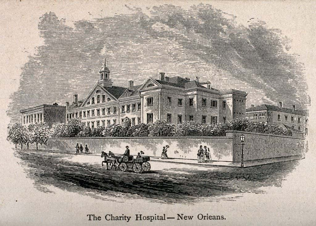 Una foto del Hospital Charity en la Embrujada Ciudad de Nueva Orleans Louisiana, Ghost City Tours.