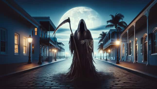 One of the spooky, haunted locations you'll visit on the Darkside of Key West Ghost Tour.