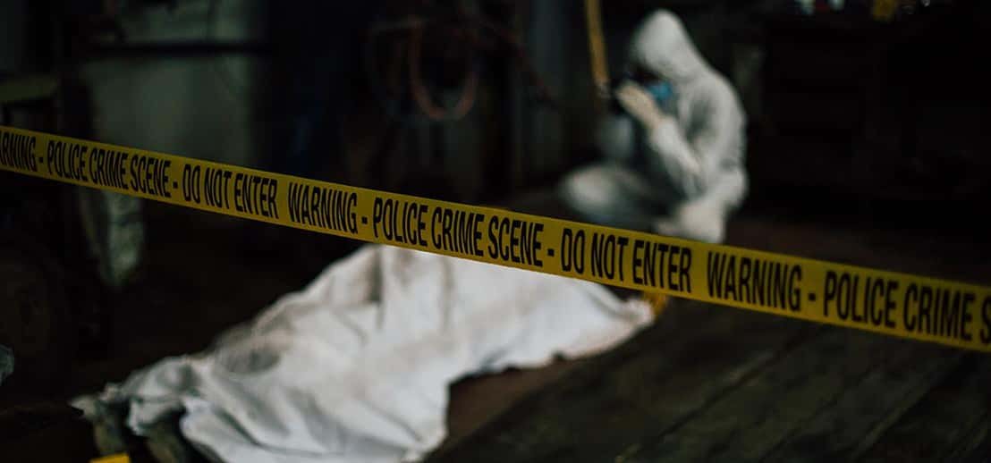 A fake murder scene, which is what this adults only ghost tour focuses on.