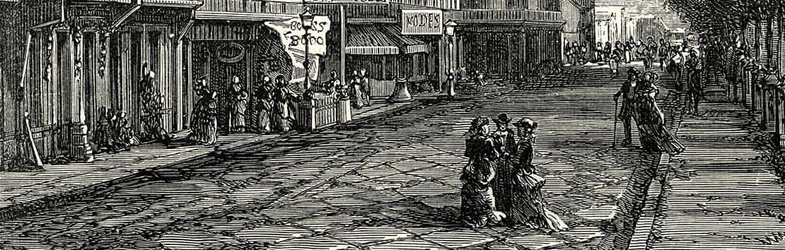 An illustration of what Gallatin Street would have looked like when it still existed.