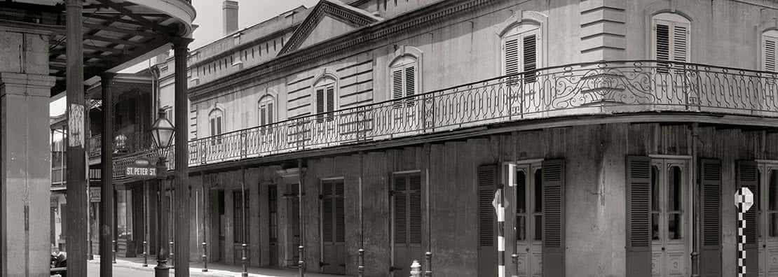 A historic photograph of the Le Petit Theatre, now considered to be on of the most haunted places in the French Quarter and New Orleans.