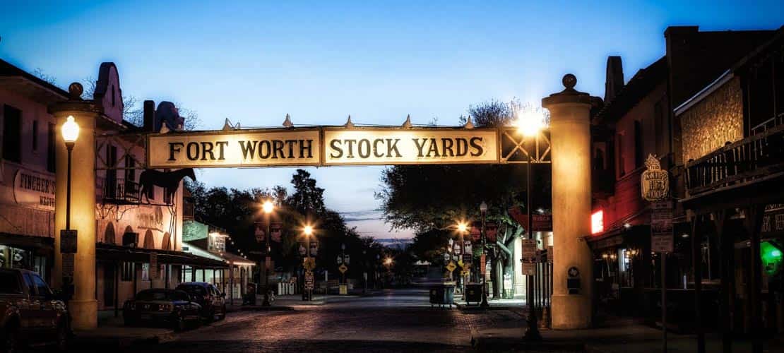 The haunted Fort Worth Stockyards, one of the stops on the Ghosts of Fort Worth Tour.
