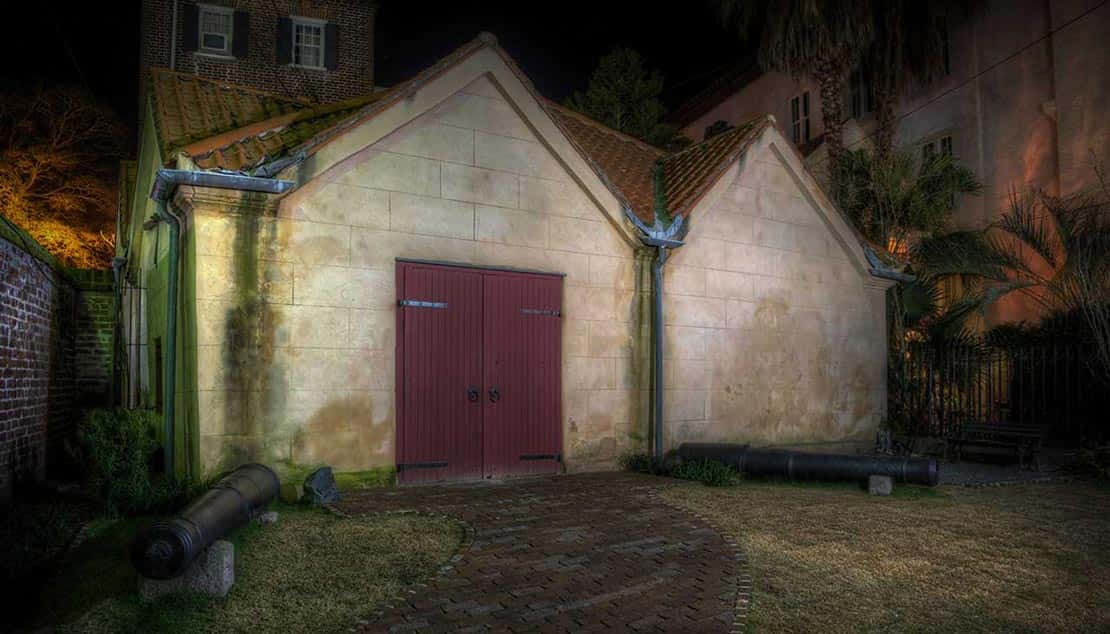 The Powder Magazine, one of the oldest buildings in Charleston, is said to be haunted by Revolutionary War Soliders.
