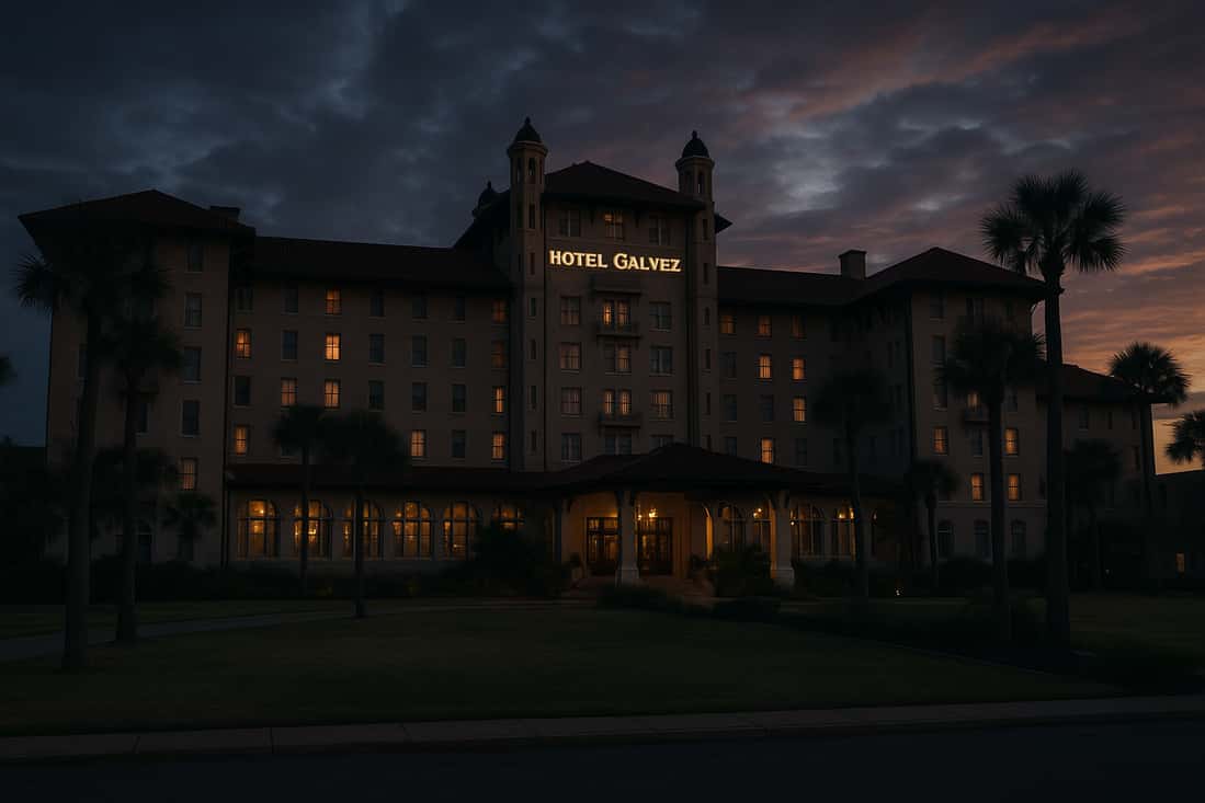 El embrujado Hotel Galvez, que es uno de los mejores lugares para alojarse si estás buscando un hotel embrujado por fantasmas.