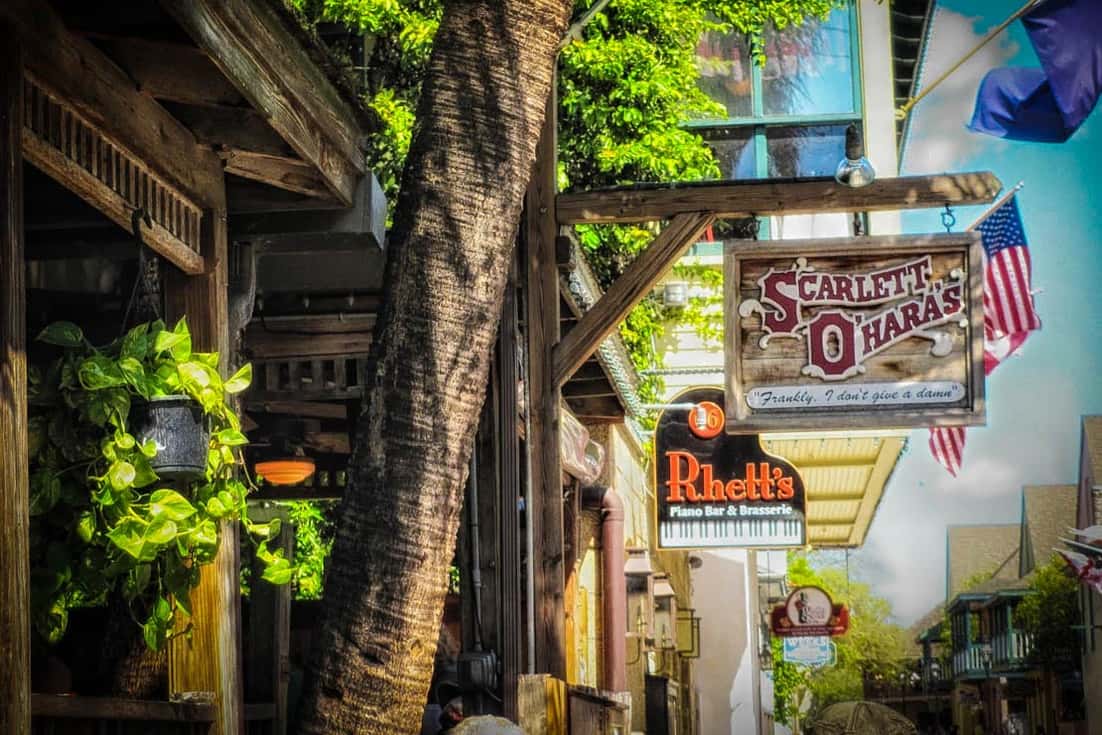 Scarlett O' Hara's, one of the most haunted restaurants in St. Augustine where ghosts are seen.