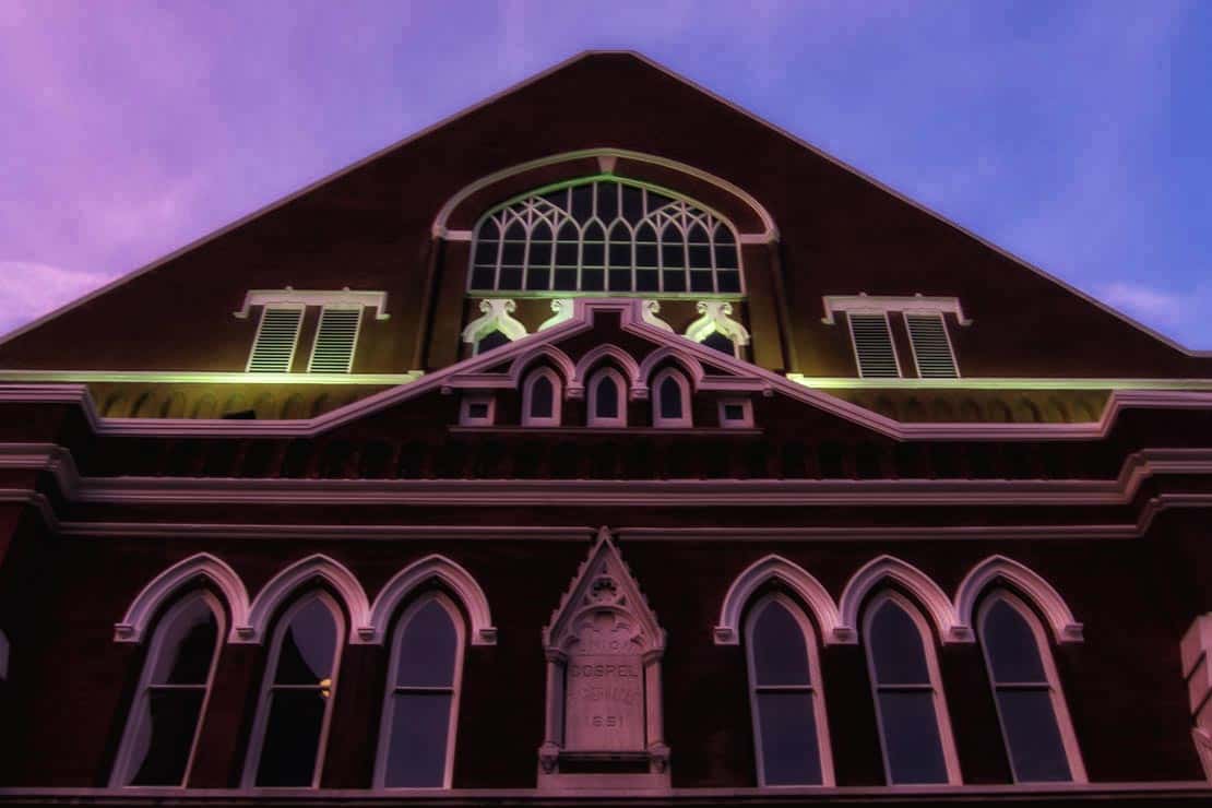 The Ryman Auditorium, one of Nashville's most haunted places where ghosts are often seen.