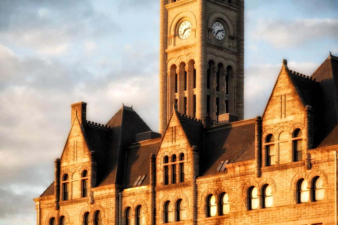 The Union Station Hotel at Sunset, one of Nashville's most haunted Hotels