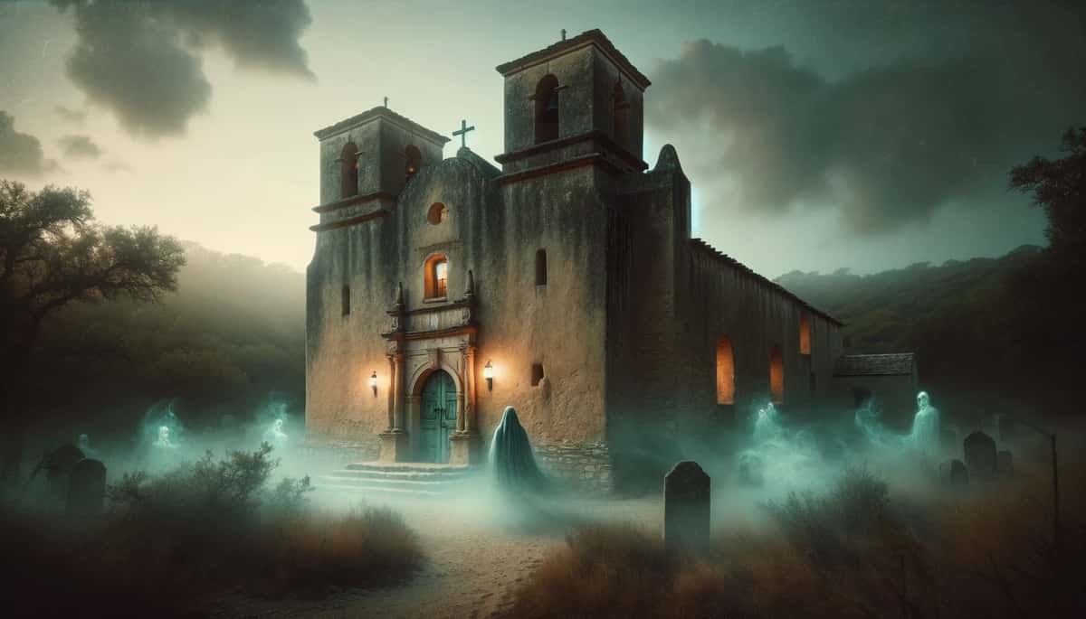 A photo of the San Juan Mission in Haunted San Antonio.