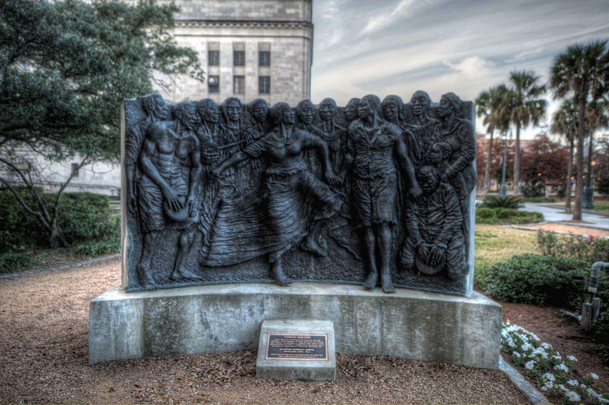 Congo Square, where you can find a memorial to the enslaved people of New Orleans.