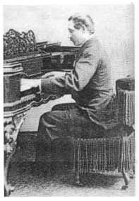 Gottschalk playing the piano, 1800s.