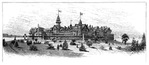 A drawing of the Hotel del Coronado
