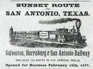 A photo of the a train at sunset in Haunted San Antonio, Ghost City Tours.