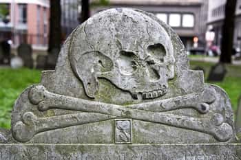 The Granary Burying Grounds, one of Boston's most haunted cemeteries