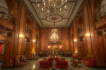 The Lobby of the haunted Read House Hotel, one of Chattanooga's haunted Hotels