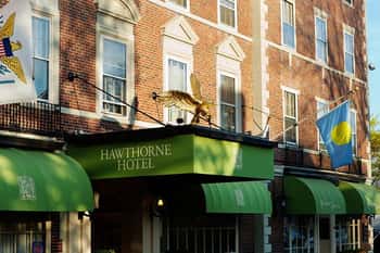 The Hawthorne Hotel, one of the best places to stay in Salem Massachusetts, if you're interested in ghosts and hauntings.