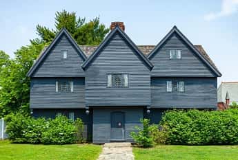 The Salem Witch House, which is considered to be one of the most haunted houses in Salem, Massachusetts.