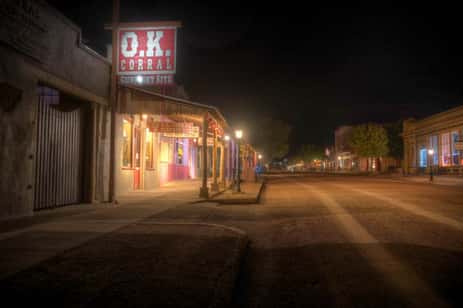 The O.K. Corral, a favorite stop on many ghost tours in Tombstone.