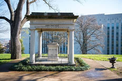 The tomb of President Polk, said to be one of Nashville's most haunted places.