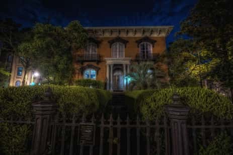 The Mercer Williams House, one of the most famous haunted houses in Savannah Georgia