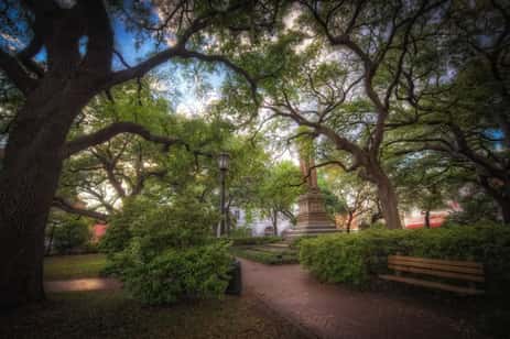 Wright Square, where some of Savannah's most famous ghosts are said to haunt.