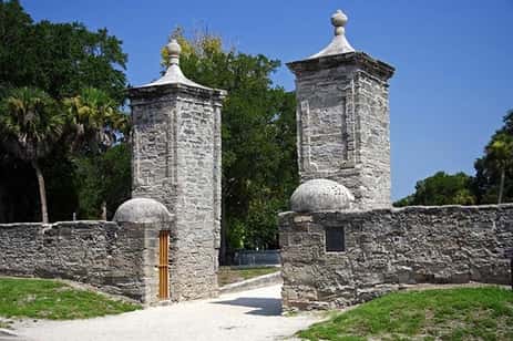 The historic Old City Gates in St. Augustine, where many ghosts are seen.