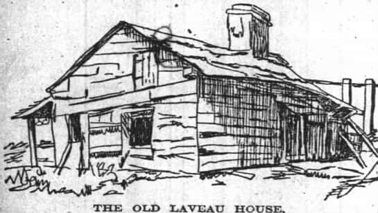 An 1890 newspaper clipping of Marie Laveua's old house in New Orlenas, Louisiana.