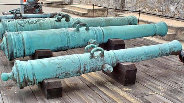 Cannons within the haunted Castillo de San Marcos