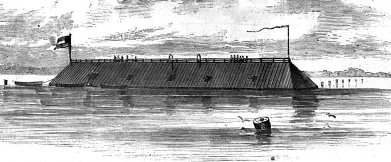 An early sketch of the C.S.S. Georgia, which was one of the first ironclads to be created during the Civil War