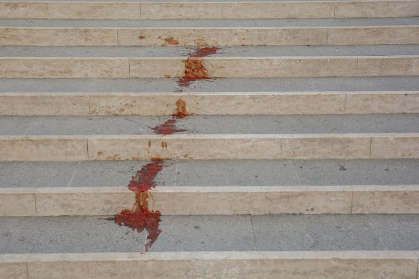 Blood Stains on the Floor of the US Capitol