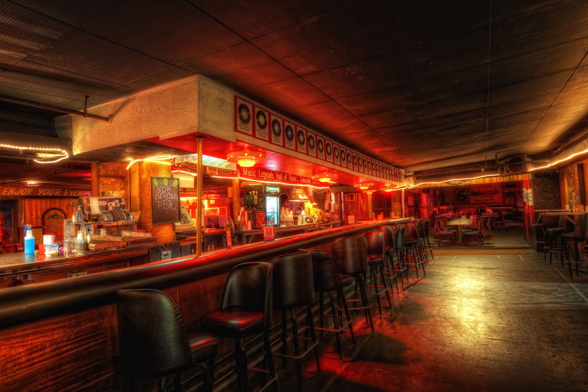 A photo of the bar at the very haunted Bobby Mackey's Musical World, which Ghost City Tours investigated in 2013.