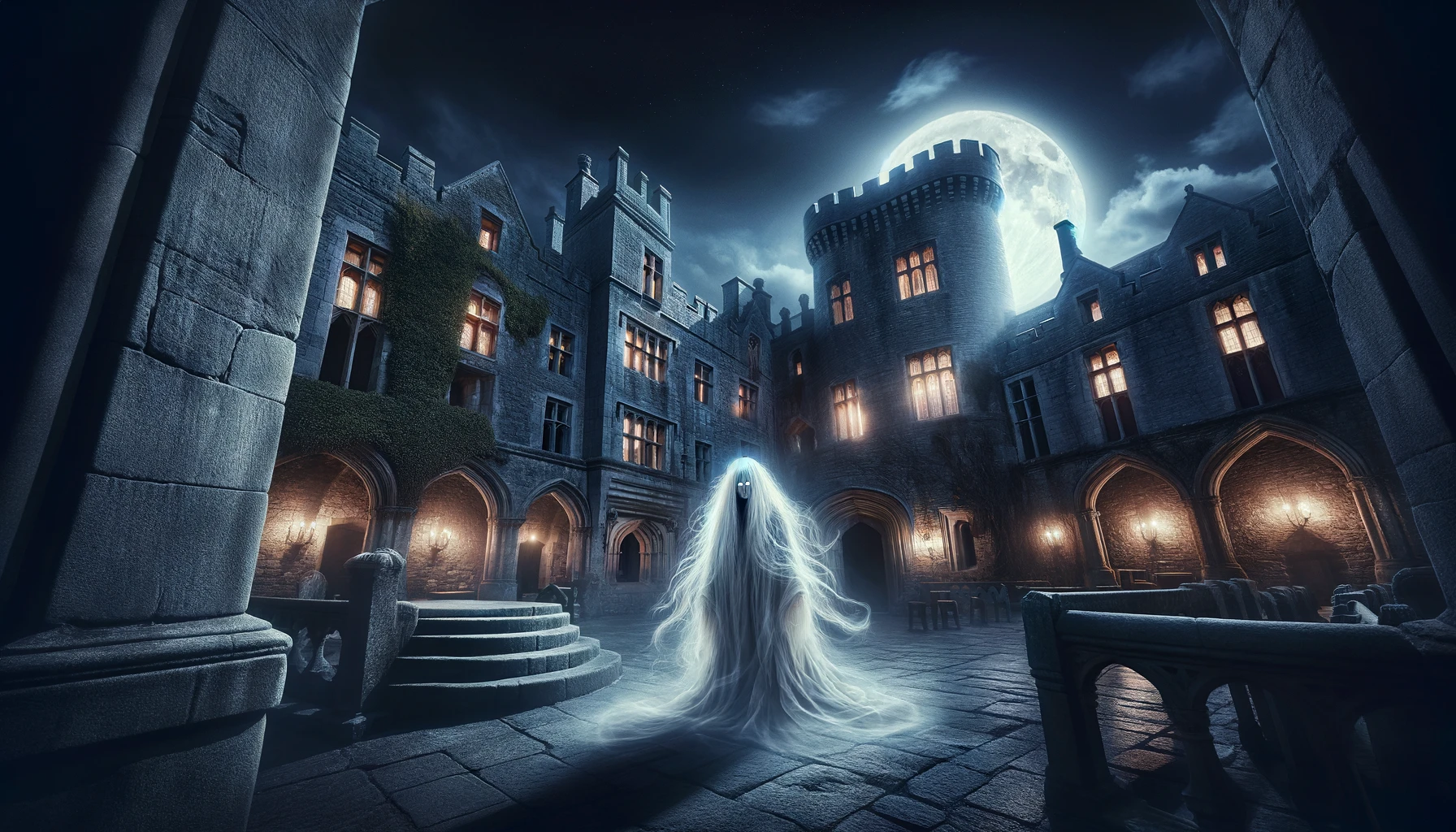 A Banshee haunting an Irish Castle