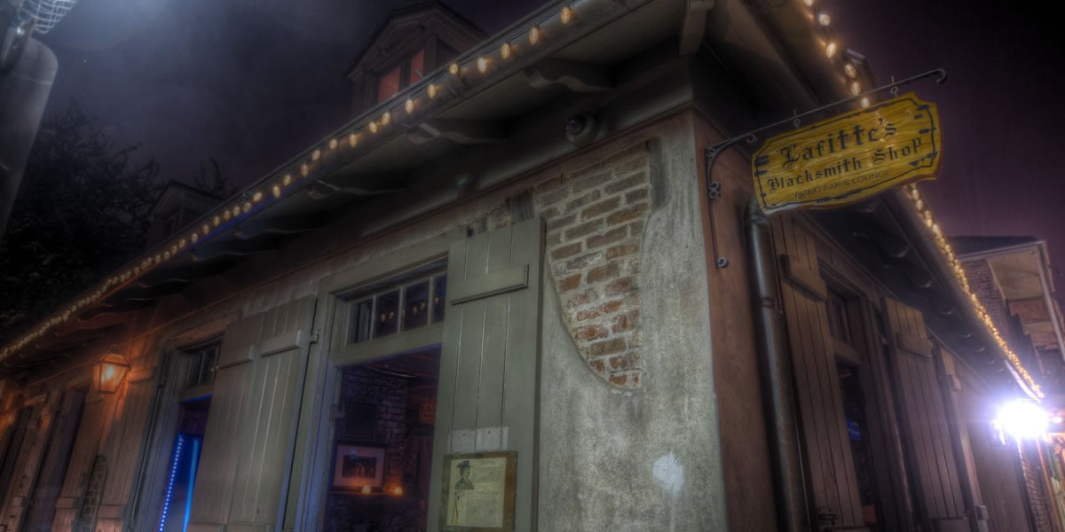 A photo of Lafitte's Blacksmith Shop, said to be haunted by the spirit of pirate Jean Lafitte.