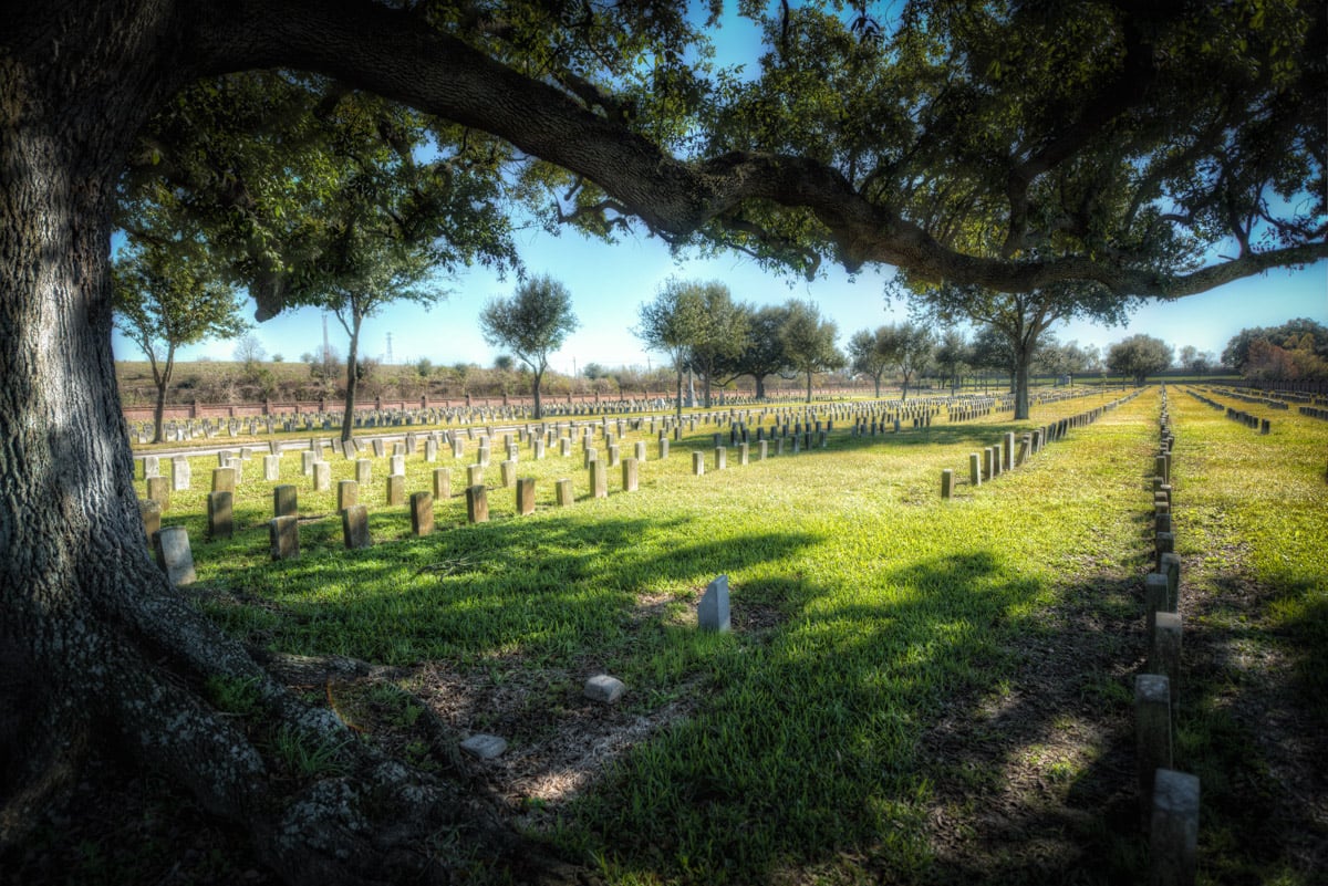 Una foto del campo de batalla de Chalmette en la encantada Nueva Orleans, Ghost City Tours.