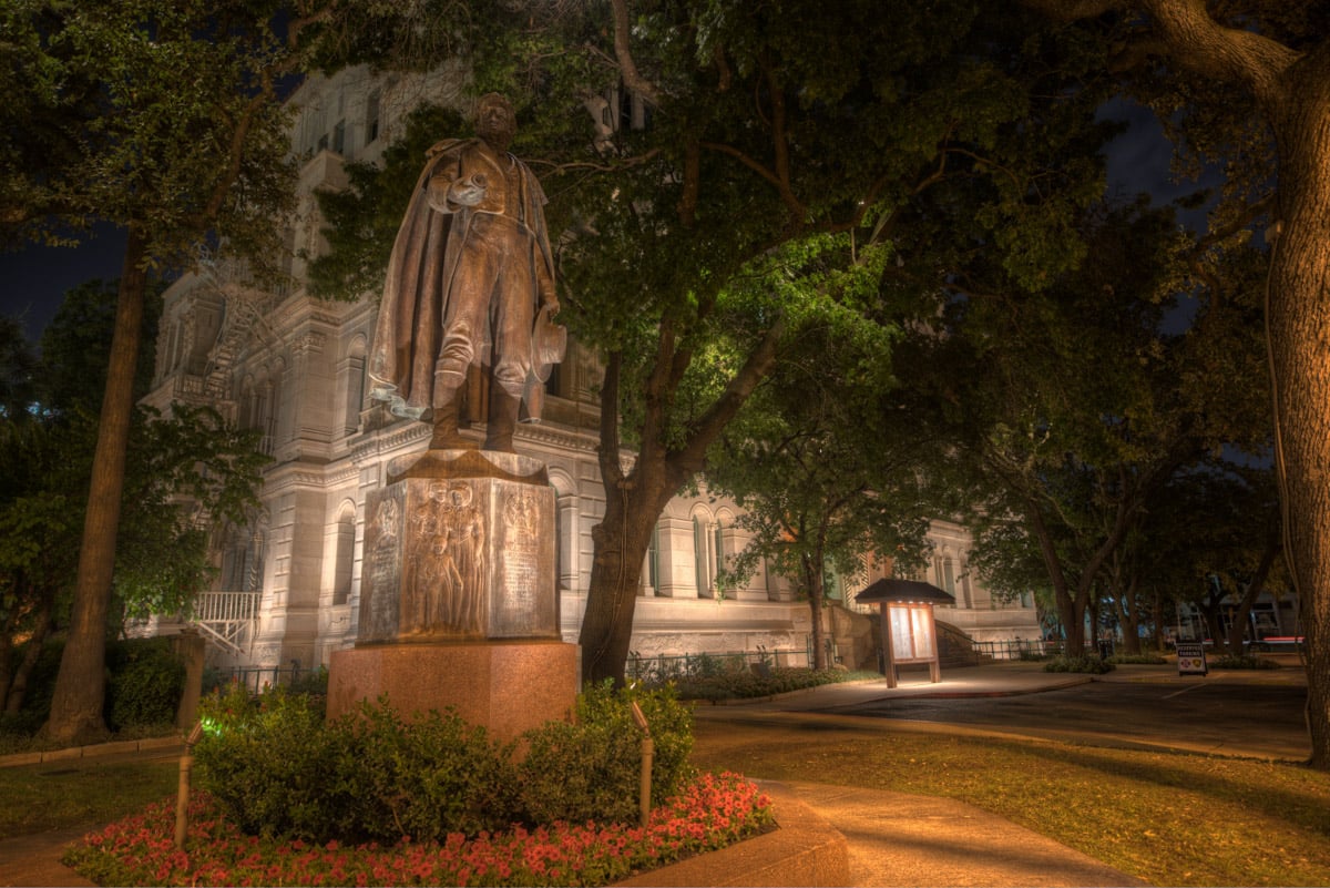 A photo of the City Hall Statue in Haunted San Antonio, Ghost City Tours.
