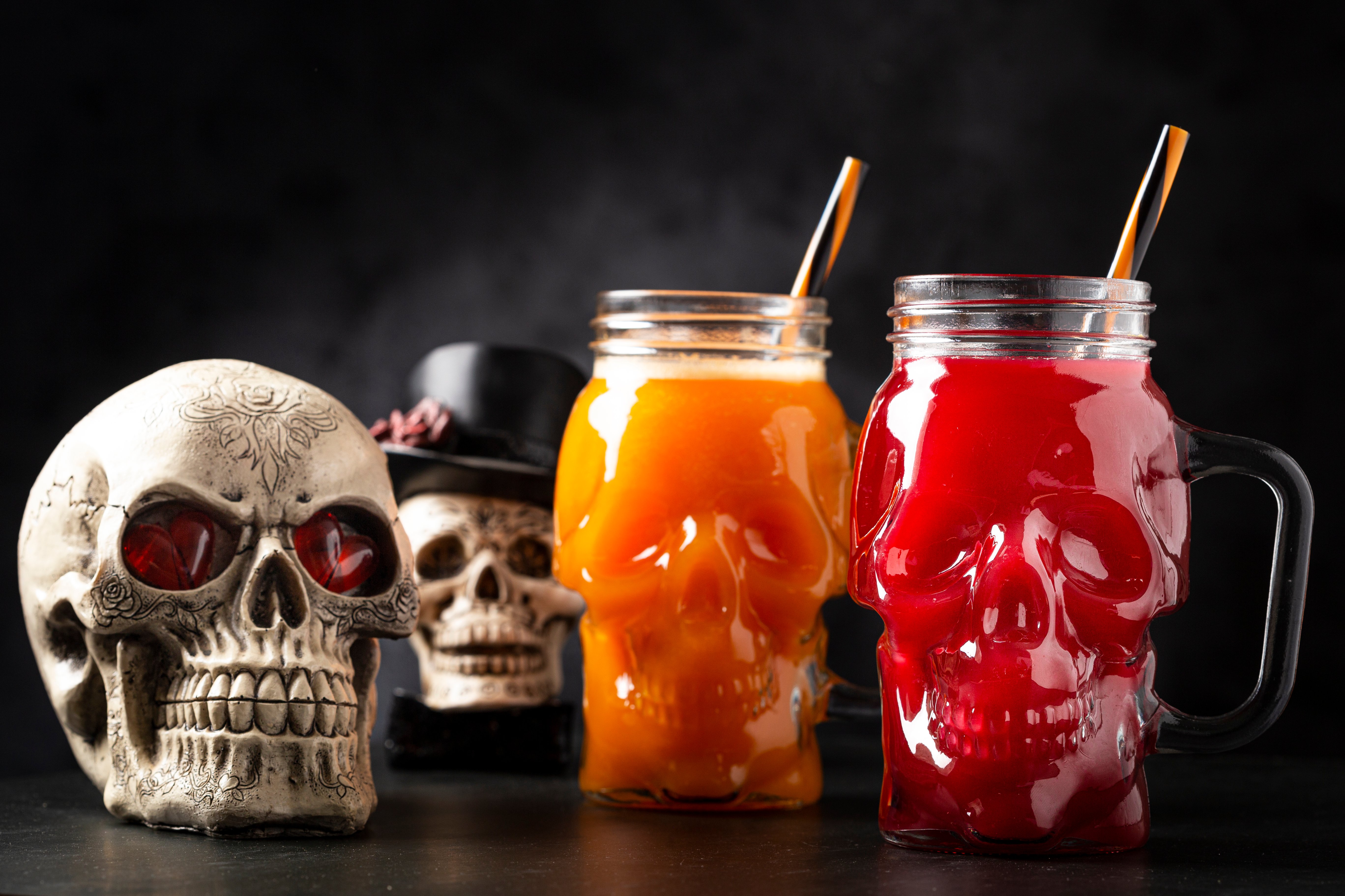 Skull with Drinks