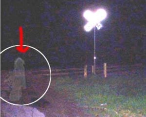 A photo taken of a supposed ghost wandering by a set of railroad tracks in San Antonio.