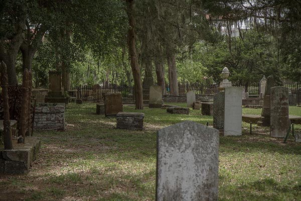 St. Augustine's most famous haunted Cemetery, the Huguenot Cemetery, which is featured by many ghost tour companies.